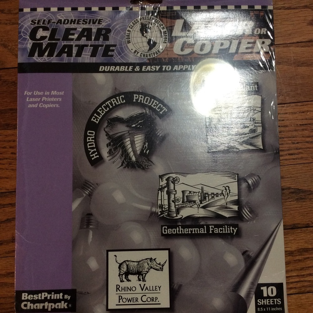 Self Adhesive Clear Matte 10 Sheets
